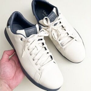 Cole Haan Men’s Grandpro Tennis Sneaker Size 9 Trainers Ivory Blue